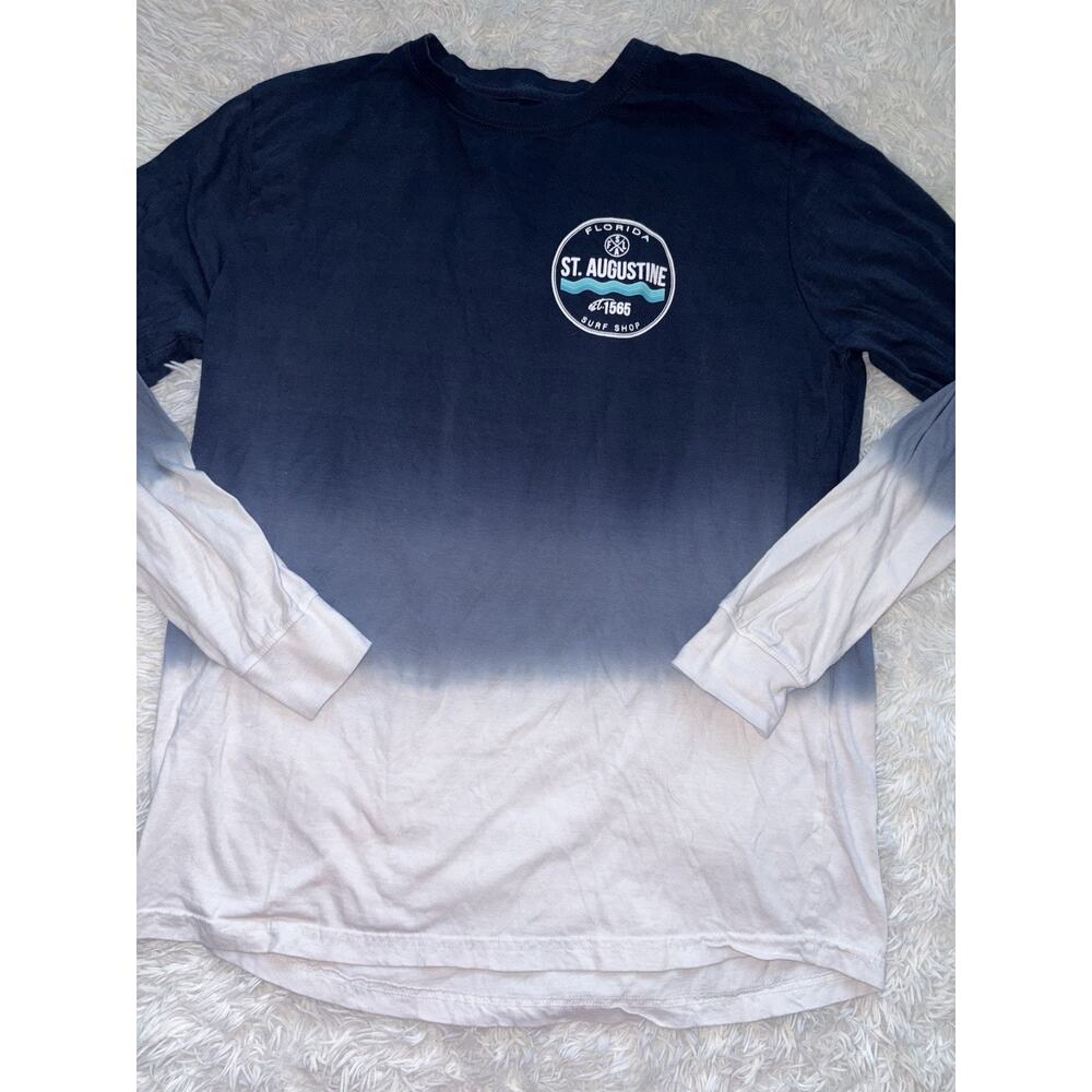 Southern Spirit Adult L “St. Augustine Surf Shop” Blue Tie Dye Tee. Soft, Comf
